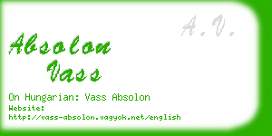 absolon vass business card